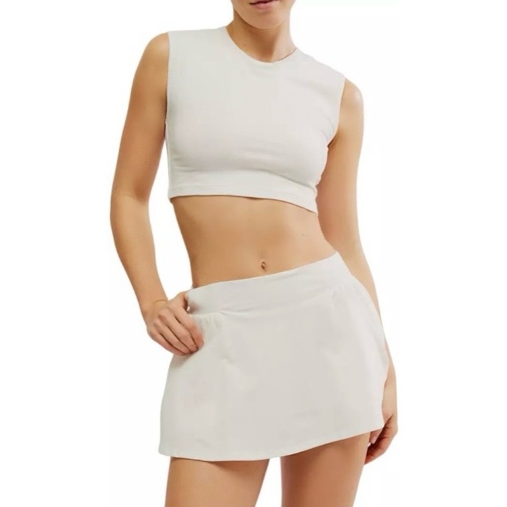 FP Movement Hot Shot Skort Set XL Cream 2-Piece Athletic Free People Athleisure